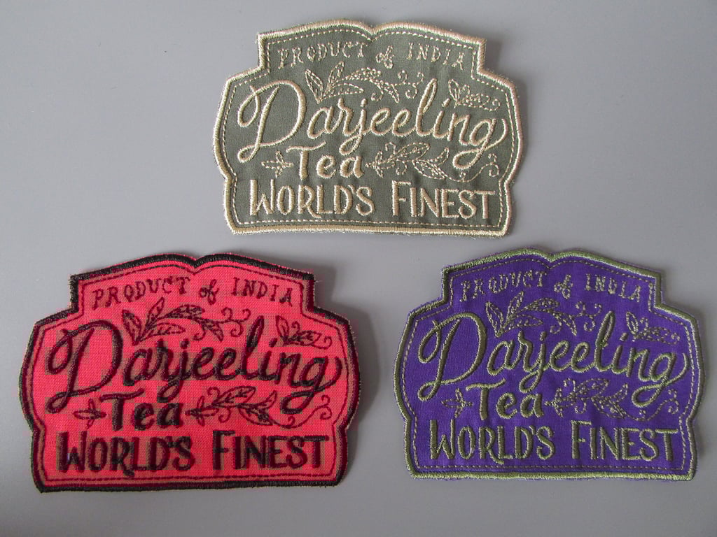 Embroidered Darjeeling Tea Patch Applique