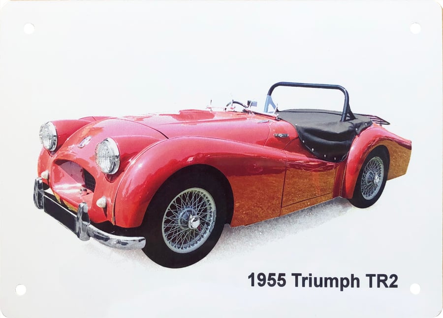Triumph TR2 1955 - Aluminium Plaque - A5 or 203x304mm