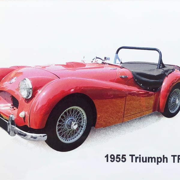 Triumph TR2 1955 - Aluminium Plaque - A5 or 203x304mm