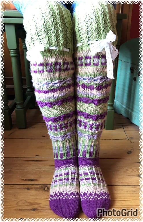 Over the knee Fairisle socks