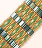 Slinky Green and Gold Cuff Bracelet - Image 4