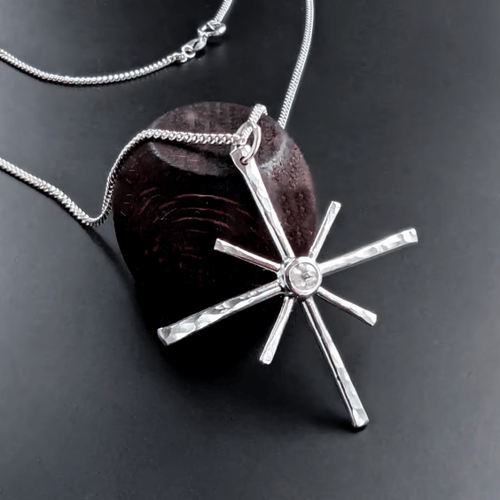 STERLING SILVER Star pendant, Handmade Urban Jewellery Design