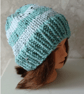 HAND KNIT Ladies Sage Duck Egg Hat