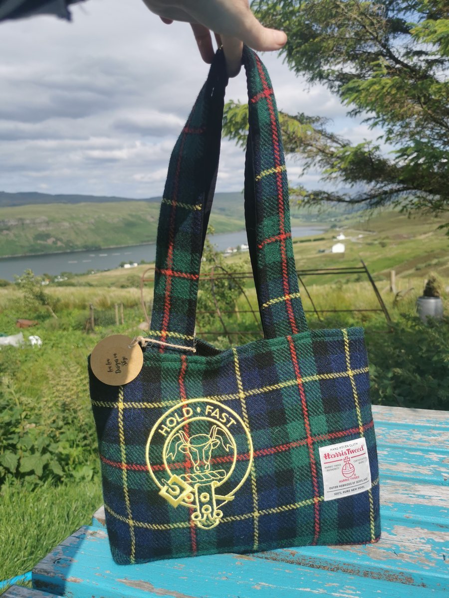 Harris Tweed Macleod Tartan embroidered clan badge 