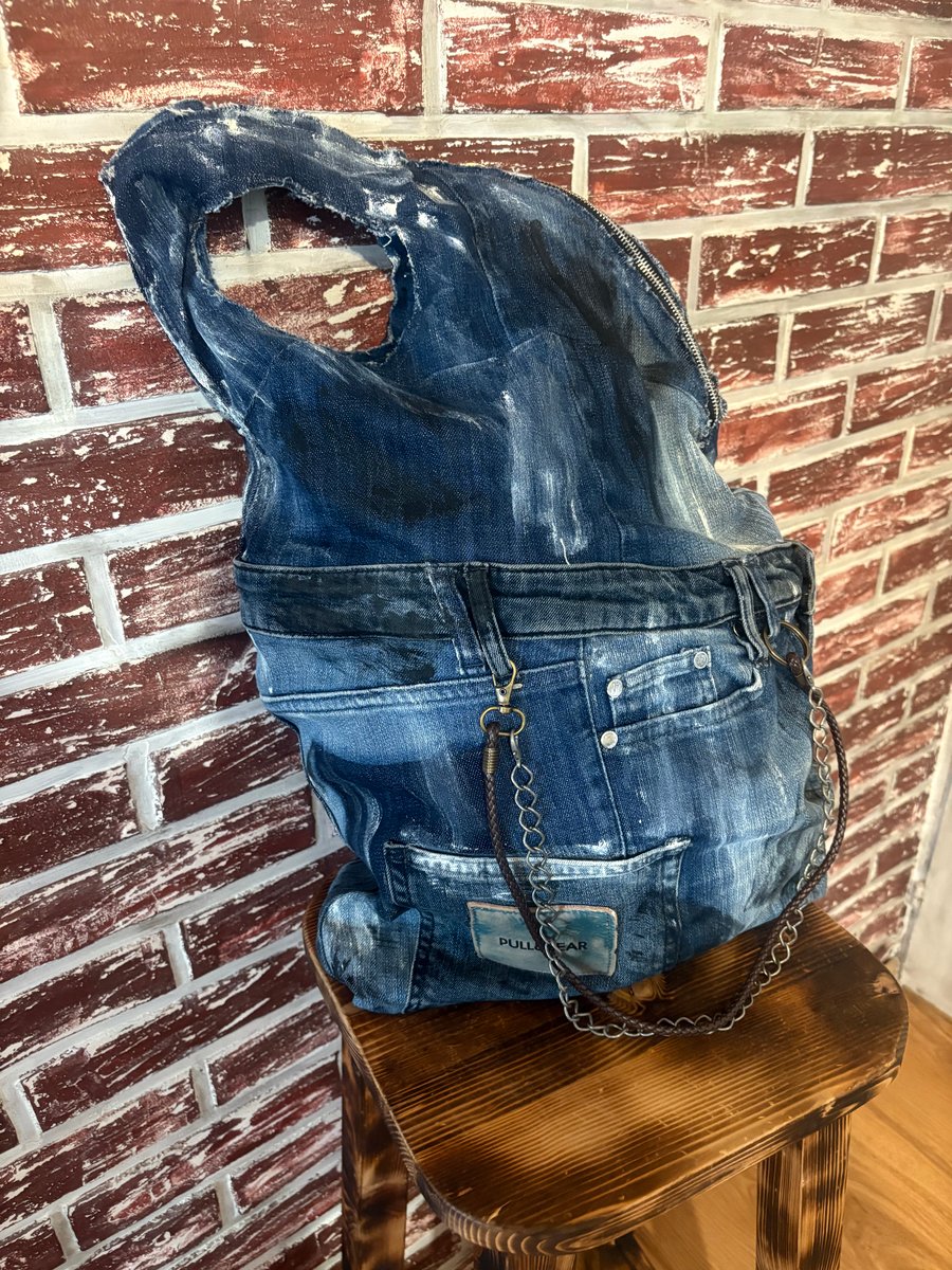 Denim Bag with handle 