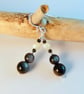 Obsidian, Moonstone And Silver Earrings - Anniversary, Birthday, Gifts For Her