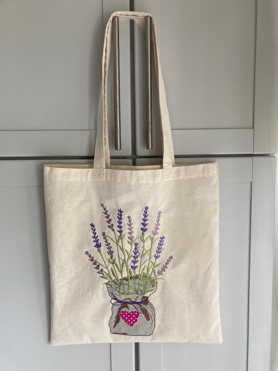 Embroidered cotton Tote bag