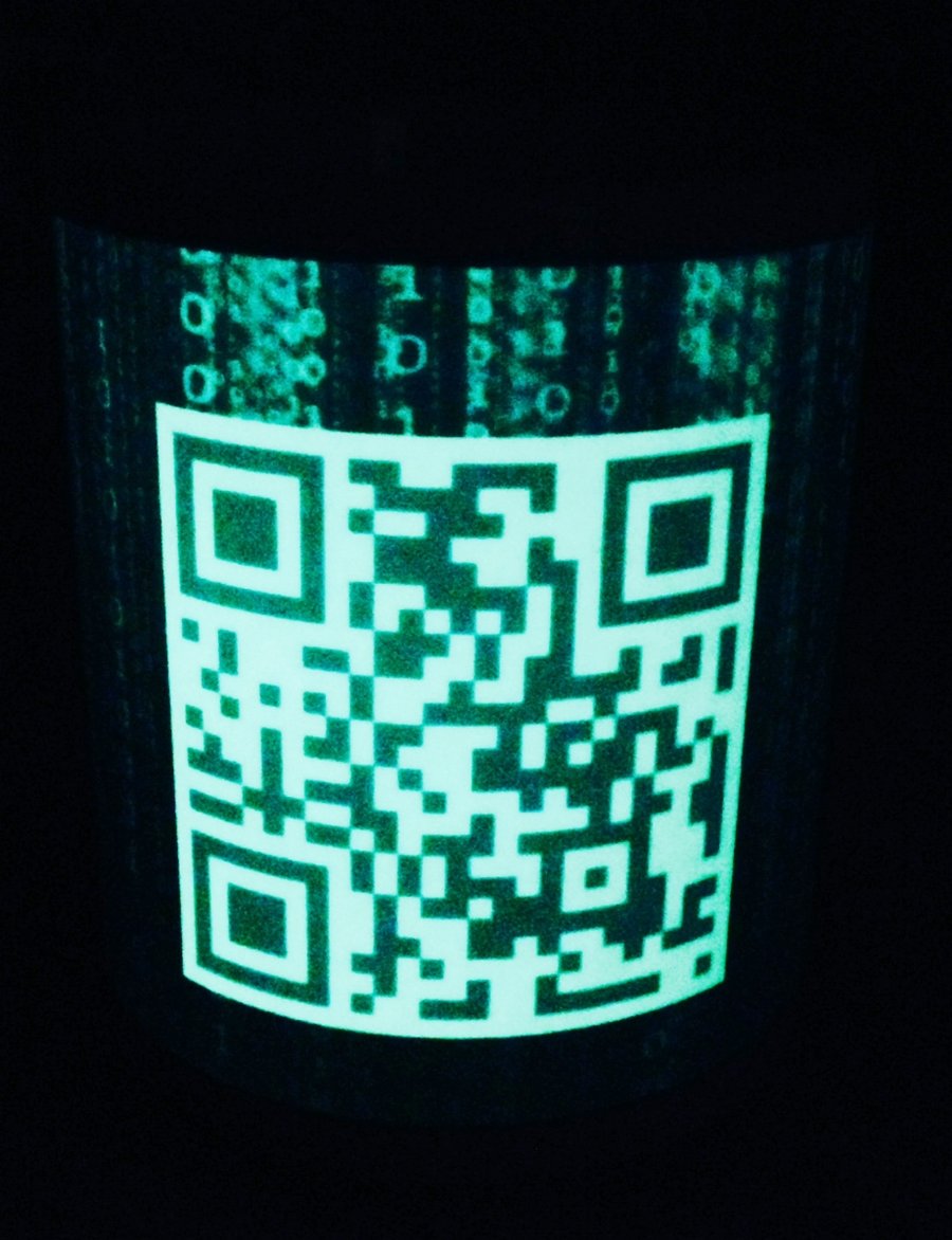 QR Code personalised name or message Glow in the Dark Mug