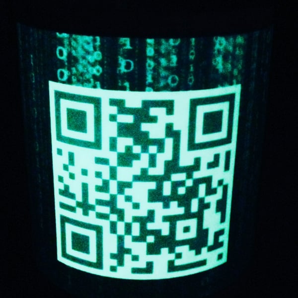 QR Code personalised name or message Glow in the Dark Mug