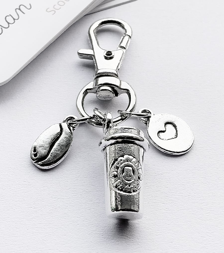 Small Coffee Bag Charm. Coffee Charm. Coffee cup. Gift For Coffee Lovers.