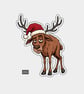 Unique Funny Christmas Sticker Xmas Decal - Exhausted Reindeer