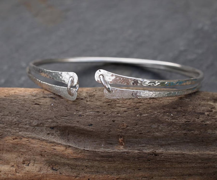 silver bangle, silver cuff bangle, silver bracelet