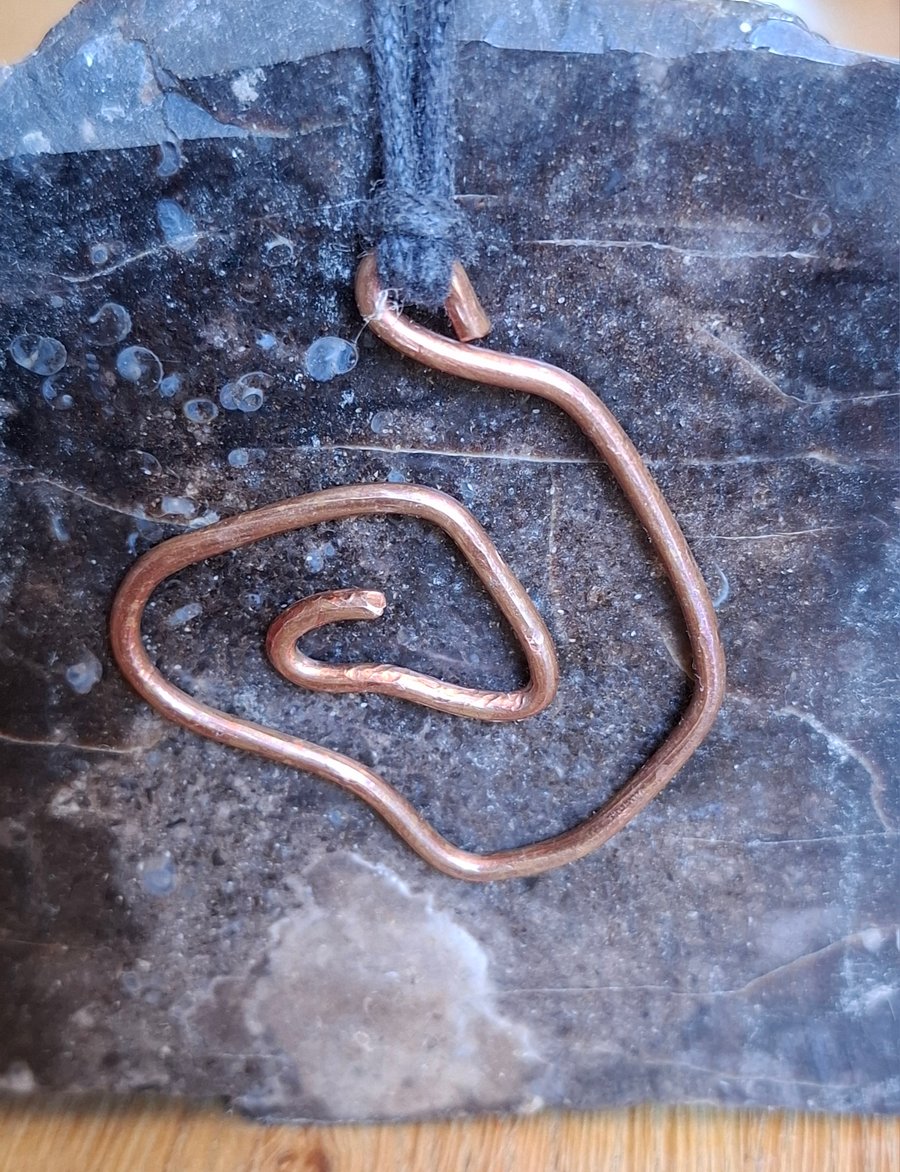 Handmade copper wire pendant
