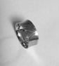 Silver Ring, Wide, with Leaf Skeleton Imprint, Unisex ring, size T - Image 3