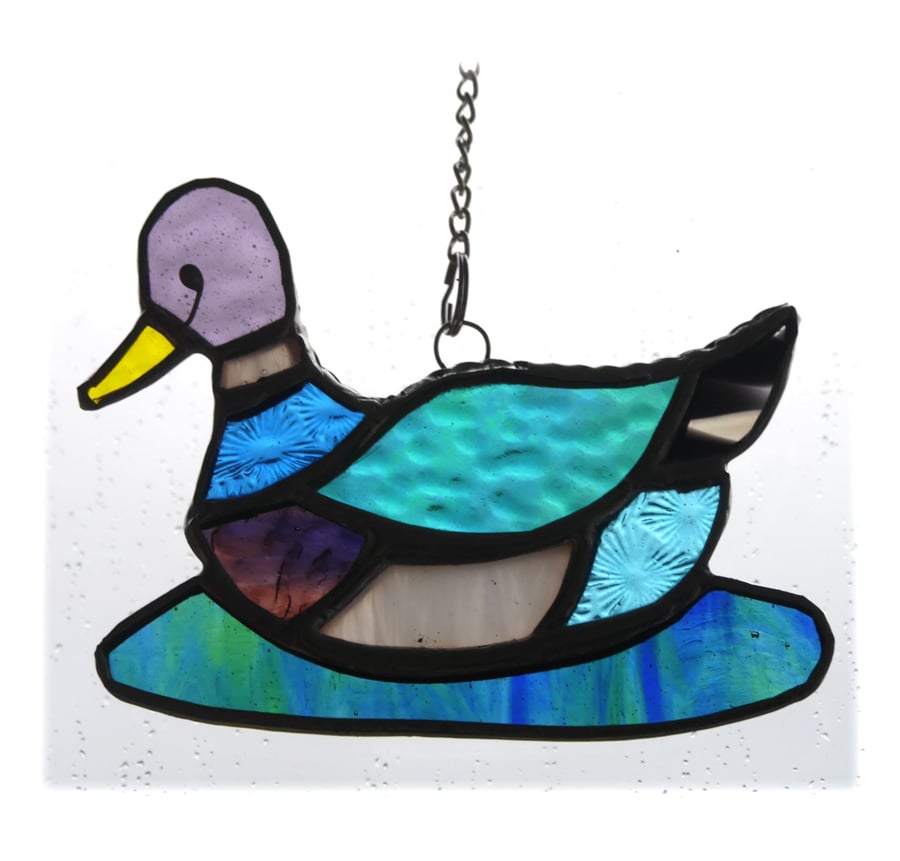 Duck Suncatcher Stained Glass Mallard Quack 034