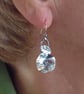 Silver flower and leaf earrings - Image 4