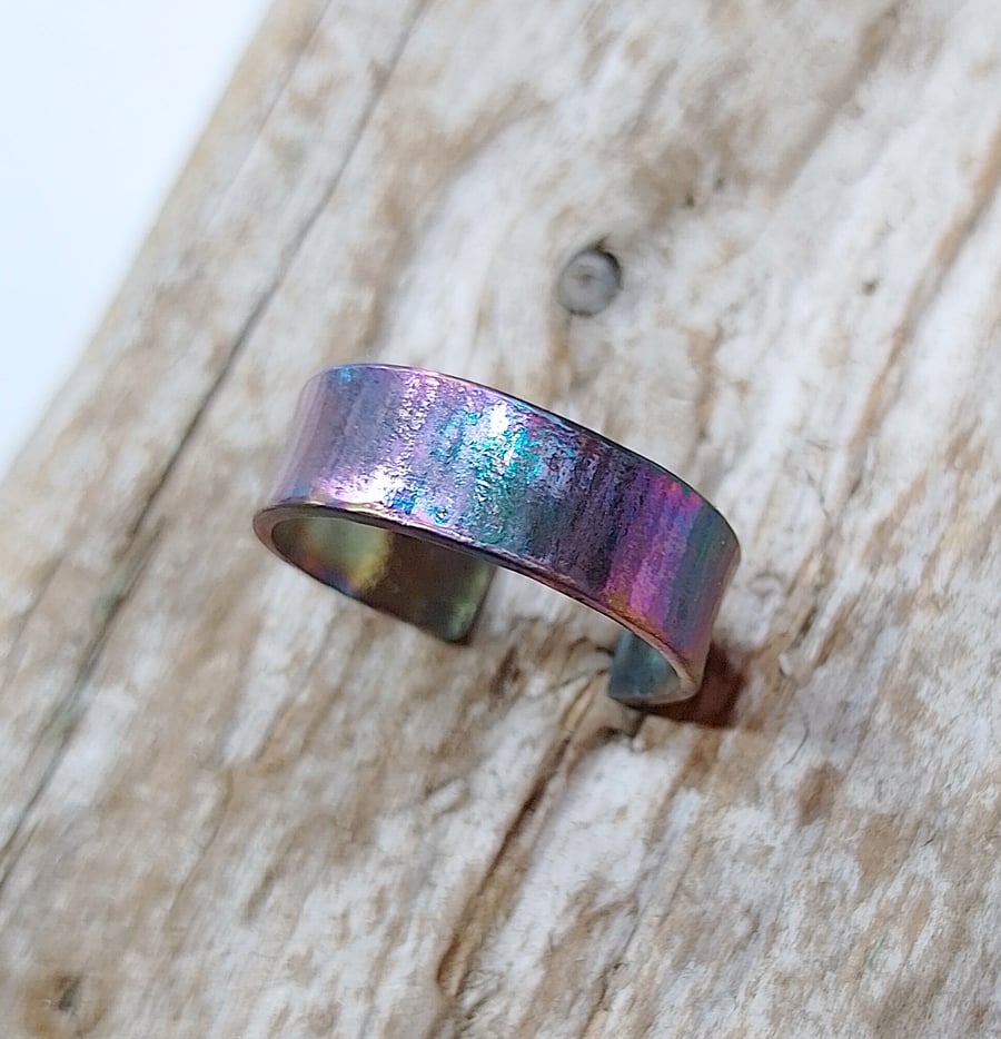 Titanium Coloured Open Ring (UK O - P size) - UK Free Post