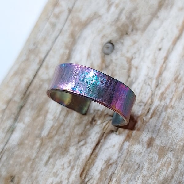 Titanium Coloured Open Ring (UK O - P size) - UK Free Post