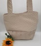Large Tote bag with pockets in cream. 