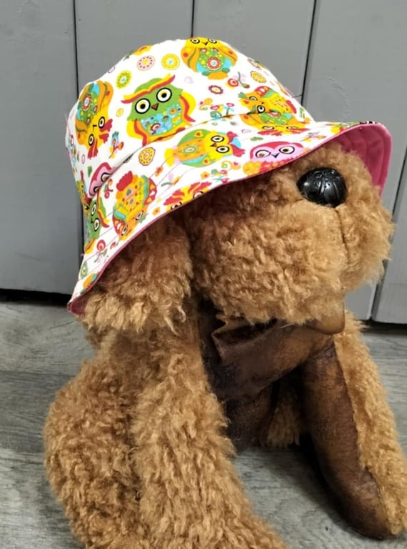 Colourful owl bucket hat , 12- 24 months