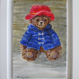 Happy Bear. Child room decoration. Framed Original painting