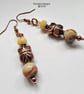 Agate, Yellow Jade & Large Copper Bead Bracelet & Earrings Set - Image 3