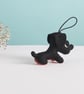 Miniature black Dachshund hanging ornament - Image 5