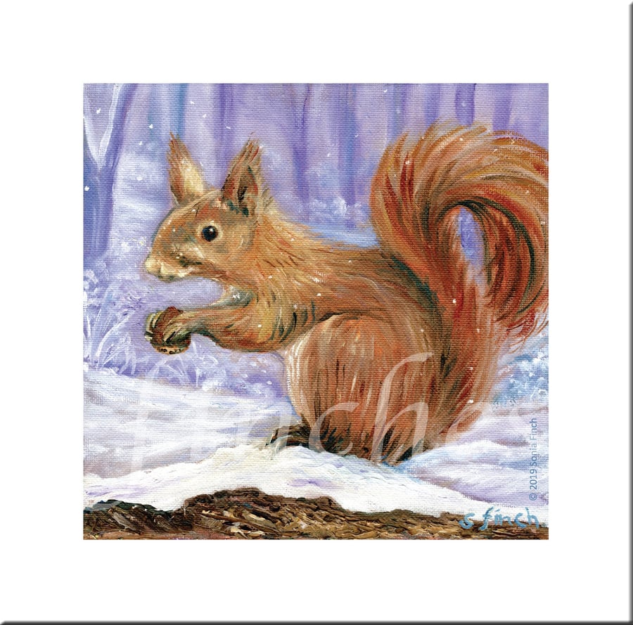 Spirit of Squirrel - Blank Greeting Card with nature spirit totem message