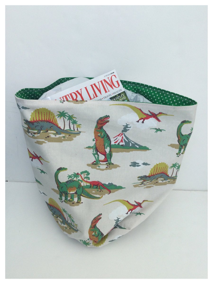 Cath Kidston kids dinosaur print fabric storage caddy