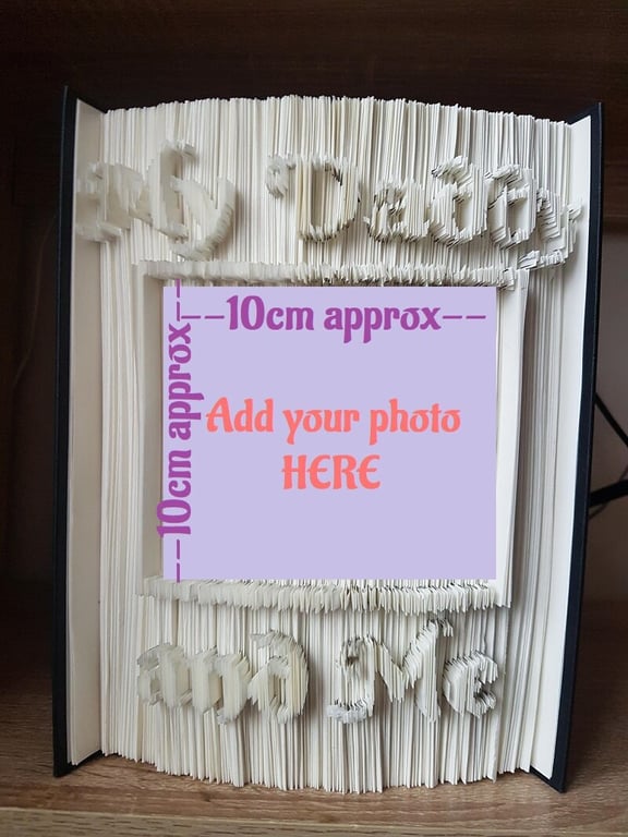 My Daddy and Me Photo Frame CUT & FOLD Book Folding Pattern - EMAILED PDF