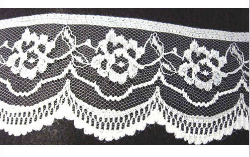 Delicate, Ivory Floral-one-half inch - Scalloped Lace - 2 meters