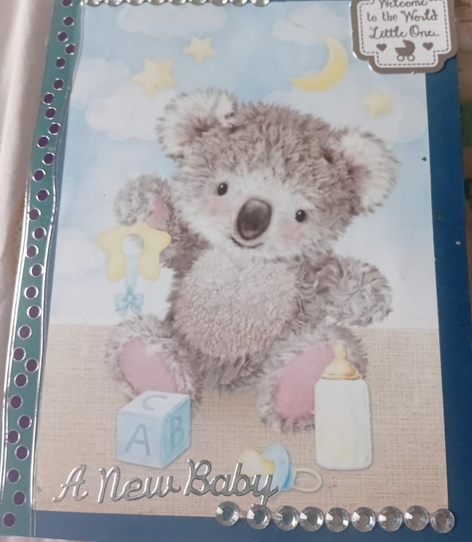 Teddy Bear new Baby greetings card 