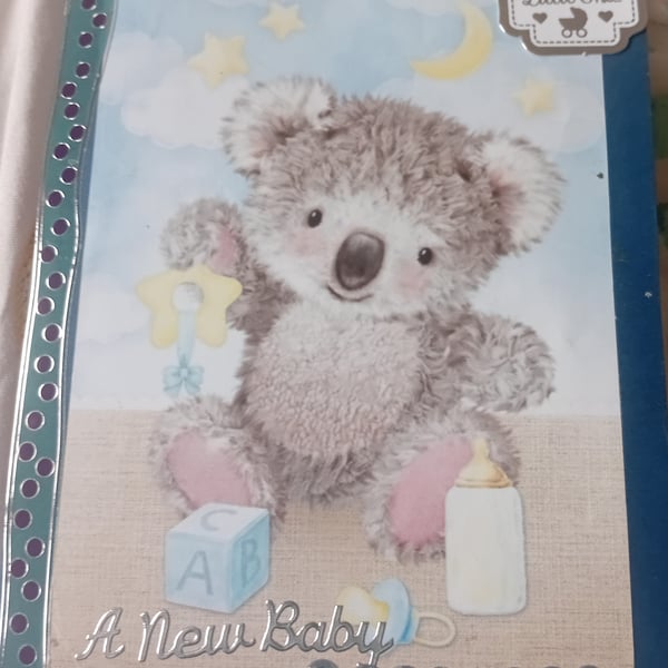 Teddy Bear new Baby greetings card 