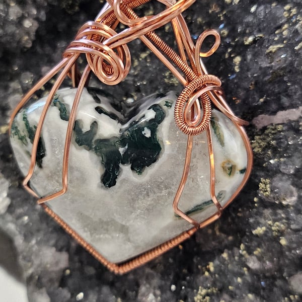 Give Me Your Heart Moss Agate Pendant 