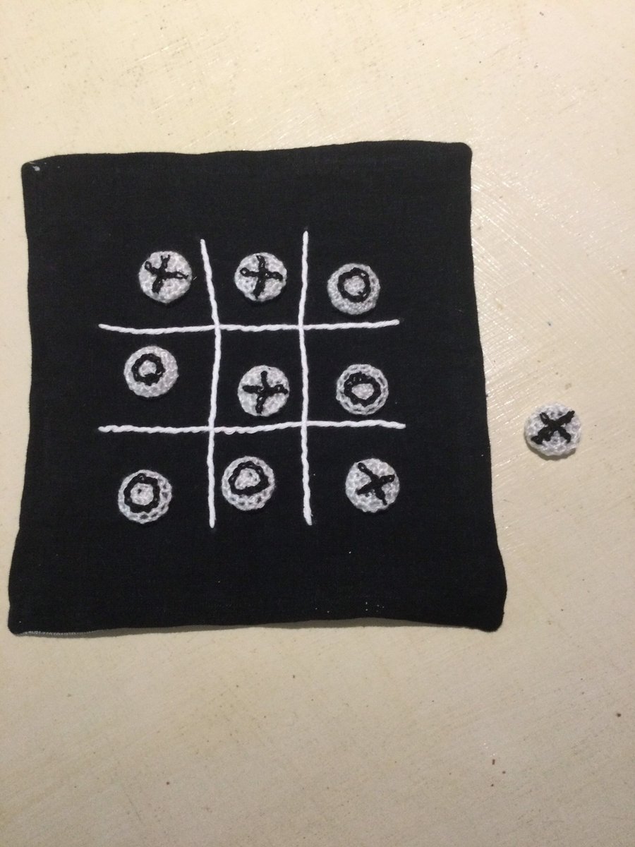 Linen  bag of noughts and crosses