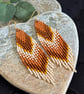Handmade Miyuki seed bead fringe earrings in earthy tones