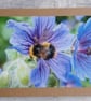 Bee on Geraniums Photo Card - Image 2