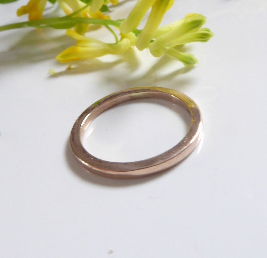 Artisan made 22ct gold wedding ring with square section