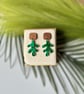 Walnut and Forest Green Matisse Inspired Earrings - Image 7