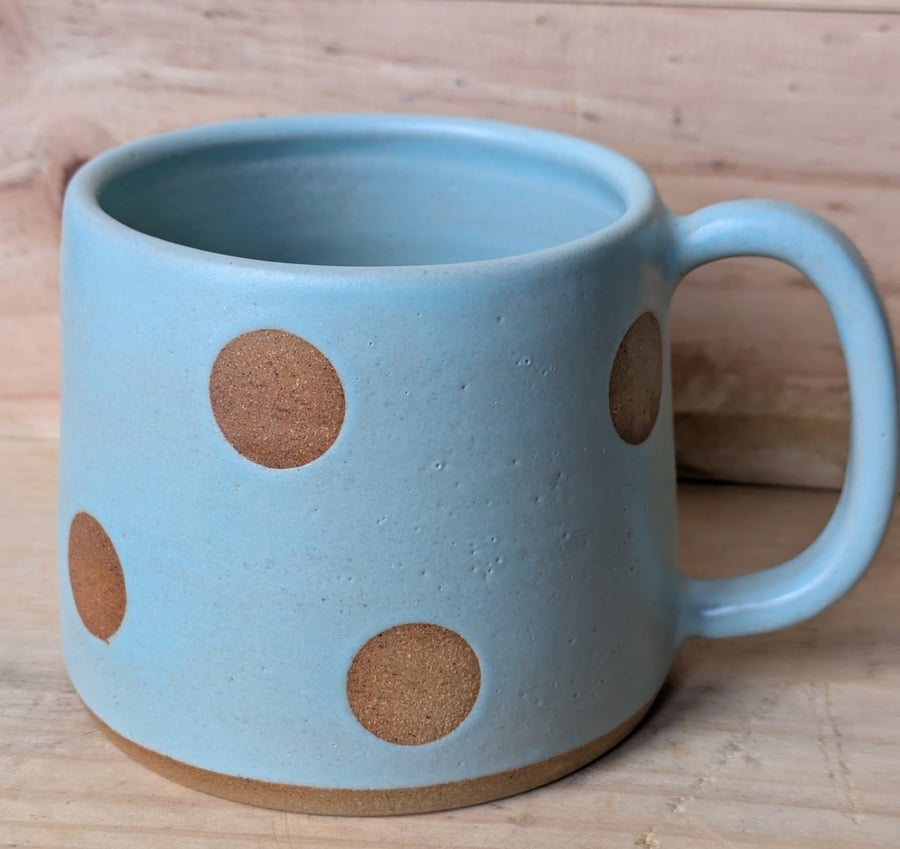 Small spotty seafoam toasted mug