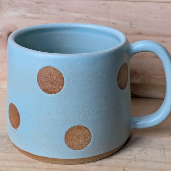 Small spotty seafoam toasted mug
