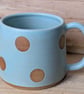 Small spotty seafoam toasted mug