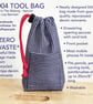 Stripe Denim Drawstring Bag for Tools, Phone cables, Small Storage - Image 2