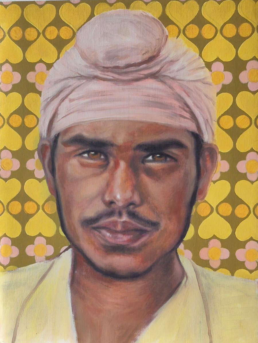 Oil portrait on oil paper. 40.5cm x 30.5 cm