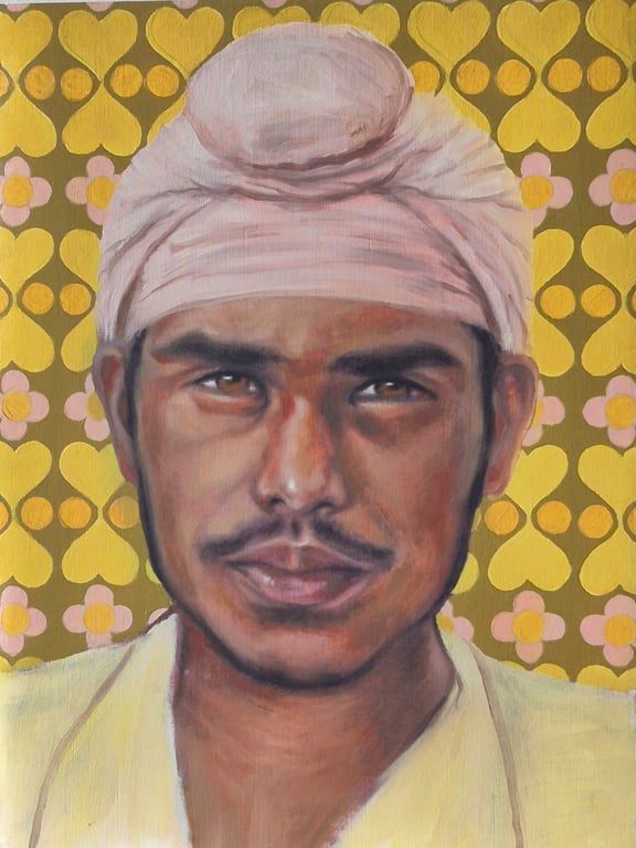 Oil portrait on oil paper. 40.5cm x 30.5 cm