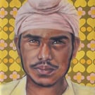 Oil portrait on oil paper. 40.5cm x 30.5 cm