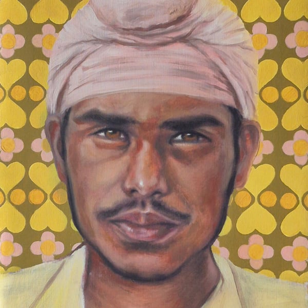 Oil portrait on oil paper. 40.5cm x 30.5 cm