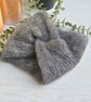Knitted Headband Earwarmer Soft Alpaca Silk School Uniform Grey Ready Made