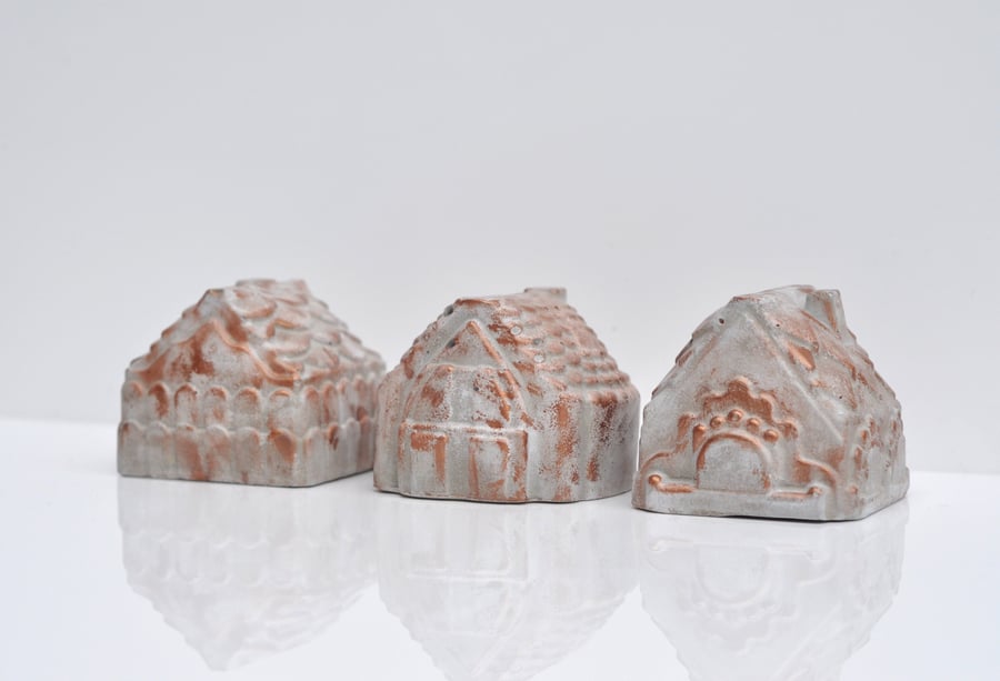 Concrete Houses Handmade Painted Shelf Ornaments Modern Home Decor Unique Decora