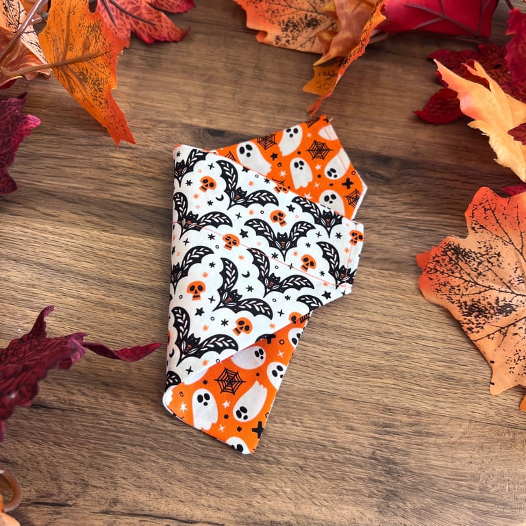 Fully Reversible Over the Collar Dog Bandana - Ghosts & Bats